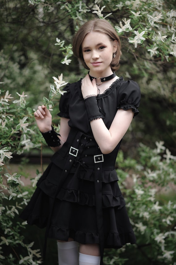 Teenage Gothic Dress/teenage Prom Dress/gothic Corset Dress/short Black  Dress/lolita Style Black Dress -  Canada