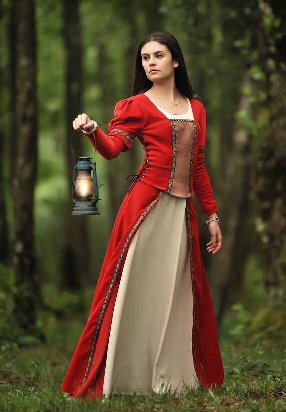 Medieval Dress 3 In 1 Medieval Dress Fantasy Costume Etsy