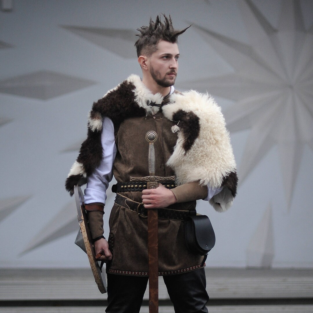 Medieval Costume for Men/cotton Tunicvelvet Coat Sheep - Etsy