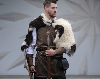 Generisch Costume Médiéval Pour Homme - Tunique D'Halloween - Chemise à Lacets Médiévale - Chemisier à Lacets - Cosplay - Tunique Médiévale - Costume Gilet, Débardeurs (vert Armée, M - 9