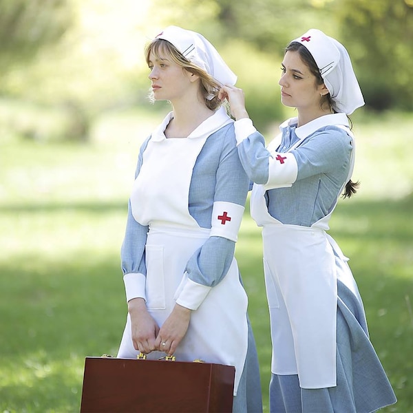 Uniforme d'infirmière de guerre/Cosplay de costume d'infirmière de la croix rouge de la Seconde Guerre mondiale