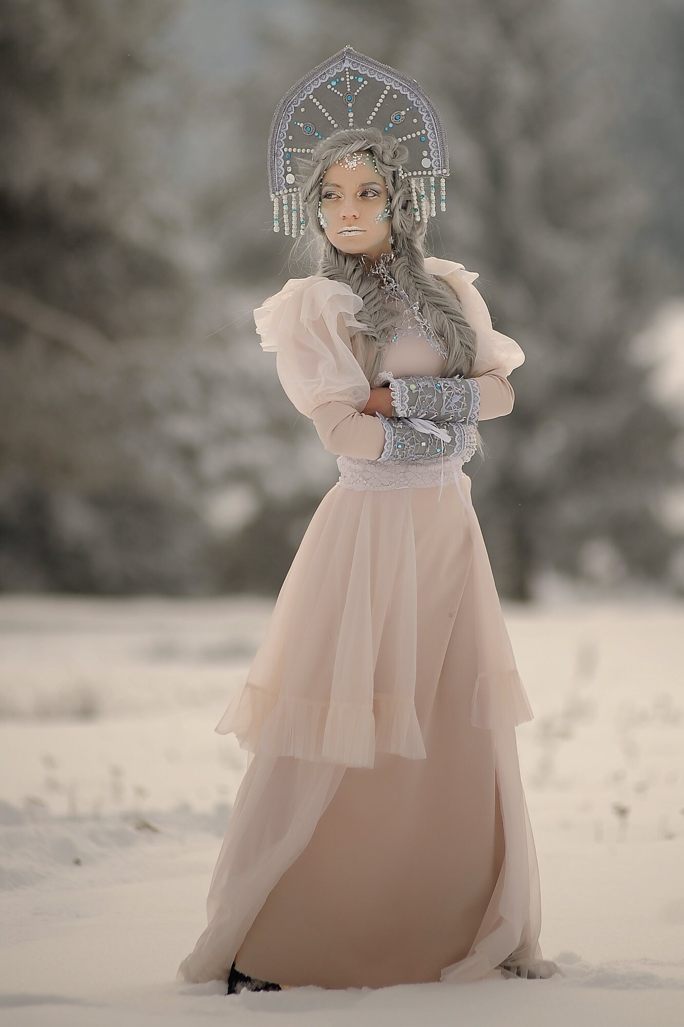 Eiskönigin Headpiece/Schneekönigin Headpiece/Russischer Kokoshnik  Kopfschmuck - Etsy Schweiz, image size:1333x2000