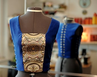 Medieval Bodice Top – Adjustable Side‑Laced and back