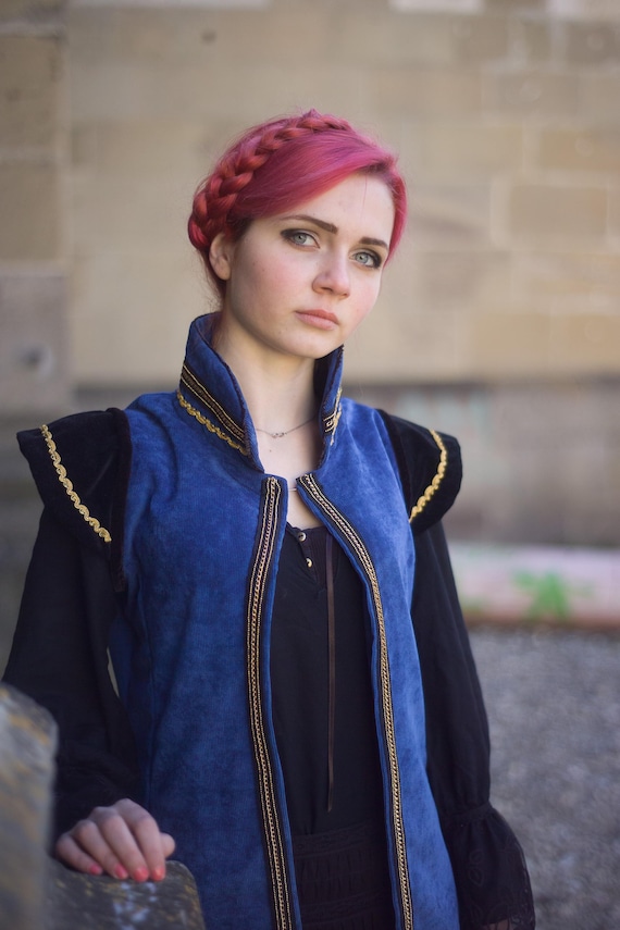 Medieval Velvet Vest, Renaissance Doublet, LARP Costume, Historical Reenactment Garment