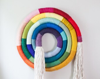 Fiber Rainbow Swirl - Chunky Texture Rainbow Art