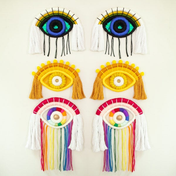 CUSTOM Mini Fiber Sculpture Eye Wallhanging in Golds