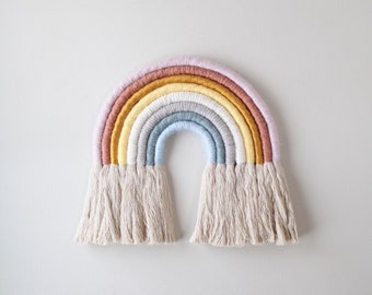 Earthy Large Fiber Rainbow Wall Hanging