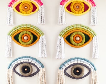 CUSTOM Fiber Sculpture Eye Wallhanging