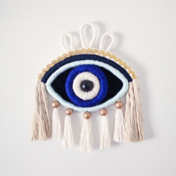 Fiber Sculpture Eye Wallhanging Greek Evil Eye