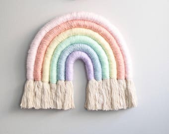 Pastel Fiber Rainbow - Standard Size Wall Hanging