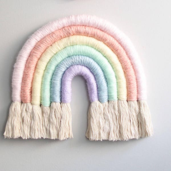 Pastel Fiber Rainbow - Standard Size Wall Hanging