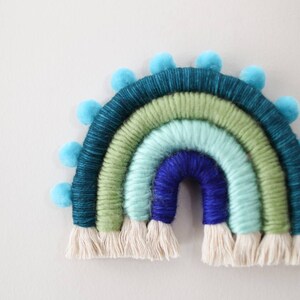 Rainbow with Pom Pom trim Blue Day image 3