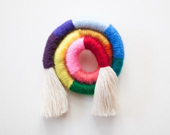 Miniature Fiber Rainbow Swirl PIN Fiber Jewelry