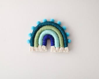 Rainbow with Pom Pom trim "Blue Day"