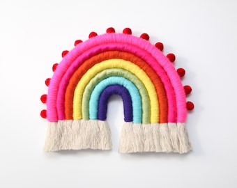 Rainbow with Pom Pom trim "Color Baby Color"