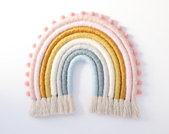 Earthy Large Rainbow Fiber Wall Hanging