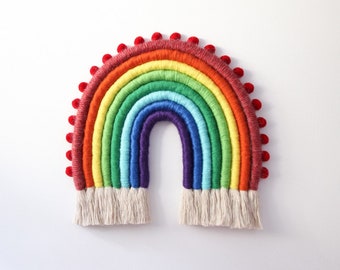 CLASSIC Colorful Large Rainbow Fiber Wall Hanging