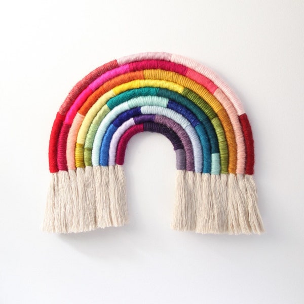Fiber Rainbow Wall Hanging "Vibrant Gradient" by Mandi Smethells