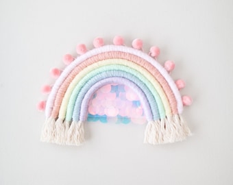 Fiber Rainbow  "Mini Starlite Bow" Wall Hanging