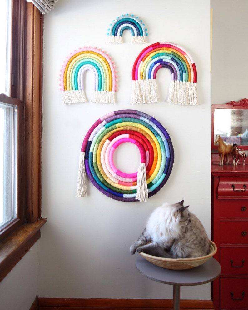 Fiber Rainbow Wall Hanging Vibrant Gradient by Mandi Smethells zdjęcie 5