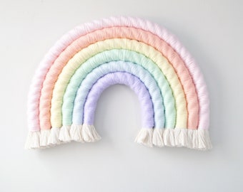 Mega Pastel Rainbow Fiber Wall Hanging