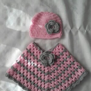 Baby Girl Poncho Poncho And Hat Set Age 0 6 Months Crochet Etsy Baby Girl Poncho Poncho And Hat Set Age 0 6 Months Crochet Etsy