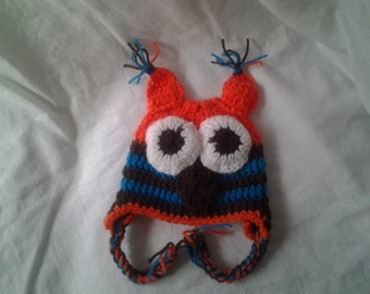 crochet baby boy hat, photo prop owl hat ,newborn boy hat,baby boy hat,