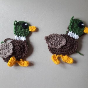 Crochet duck  motif, duck applique, crochet duck applique , duck motif, set of 2 duck  motif,  ready to ship