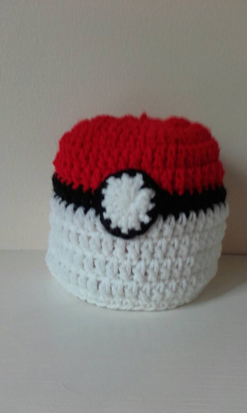 newborn pokeball hat Crochet pokeball hat pokeball hat teen pokeball hat ready to ship baby pokeball hat young teen pokeball hat