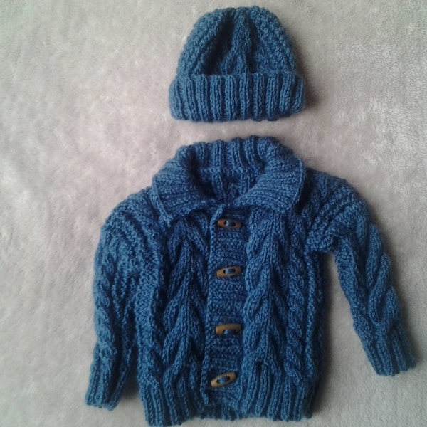 irish boy sweater, baby boy sweater, irish boy hat, baby irish sweater, irish boy sweater and hat 3-6 months, aran sweater
