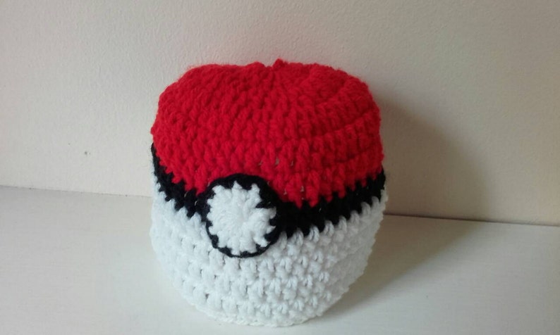 newborn pokeball hat Crochet pokeball hat pokeball hat teen pokeball hat ready to ship baby pokeball hat young teen pokeball hat