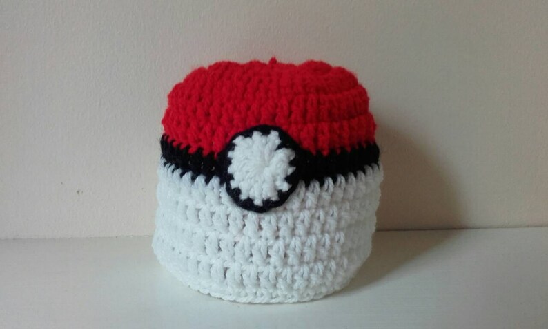 newborn pokeball hat Crochet pokeball hat pokeball hat teen pokeball hat ready to ship baby pokeball hat young teen pokeball hat