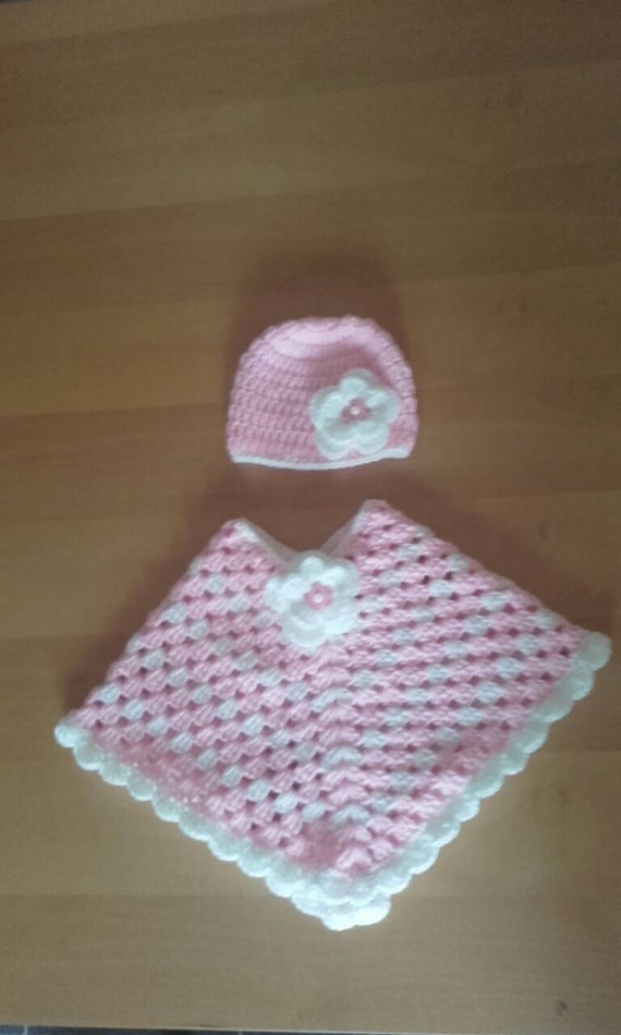Baby Girl Poncho Poncho And Hat Age 12 24 Months Girl Etsy Baby Girl Poncho Poncho And Hat Age 12 24 Months Girl Etsy