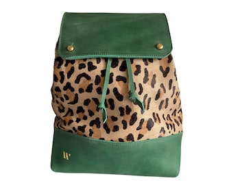 Animal Print, Leather, Backpack, Leopard Print, Rucksack