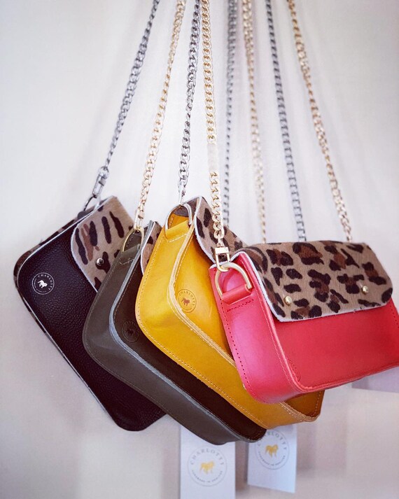 leather chain bum bag