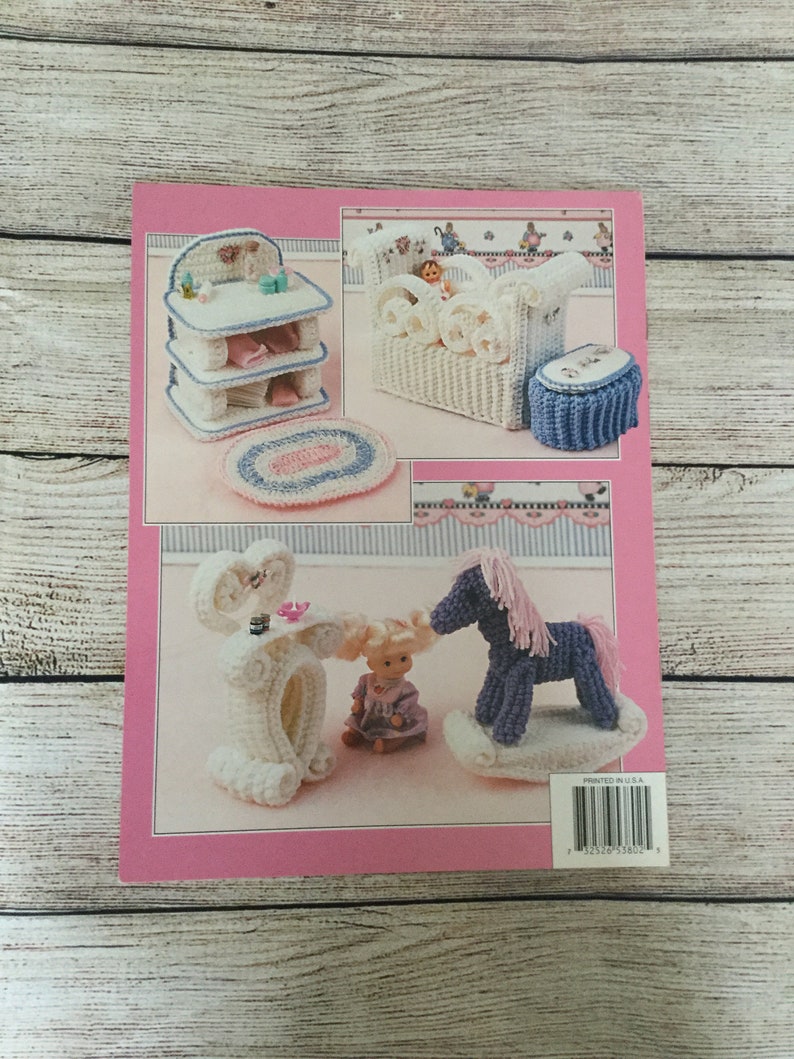 Annies Attic, The Nursery 538B, Fashion Doll Home Decor Crochet Collector's Guild, vintage 1994, Crochet Fashion Doll Furnature, Baby's Room image 2