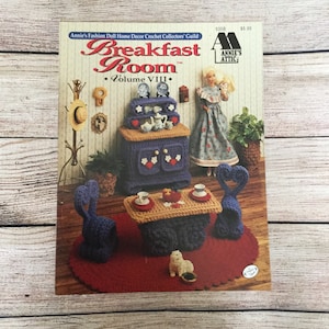 Crochet Fashion Doll Furnature, Breakfast Room Volume VIII, Annie's Attic Booklet 535B, Crochet Instruction Booklet, Vintage Pattern Only imagem 1