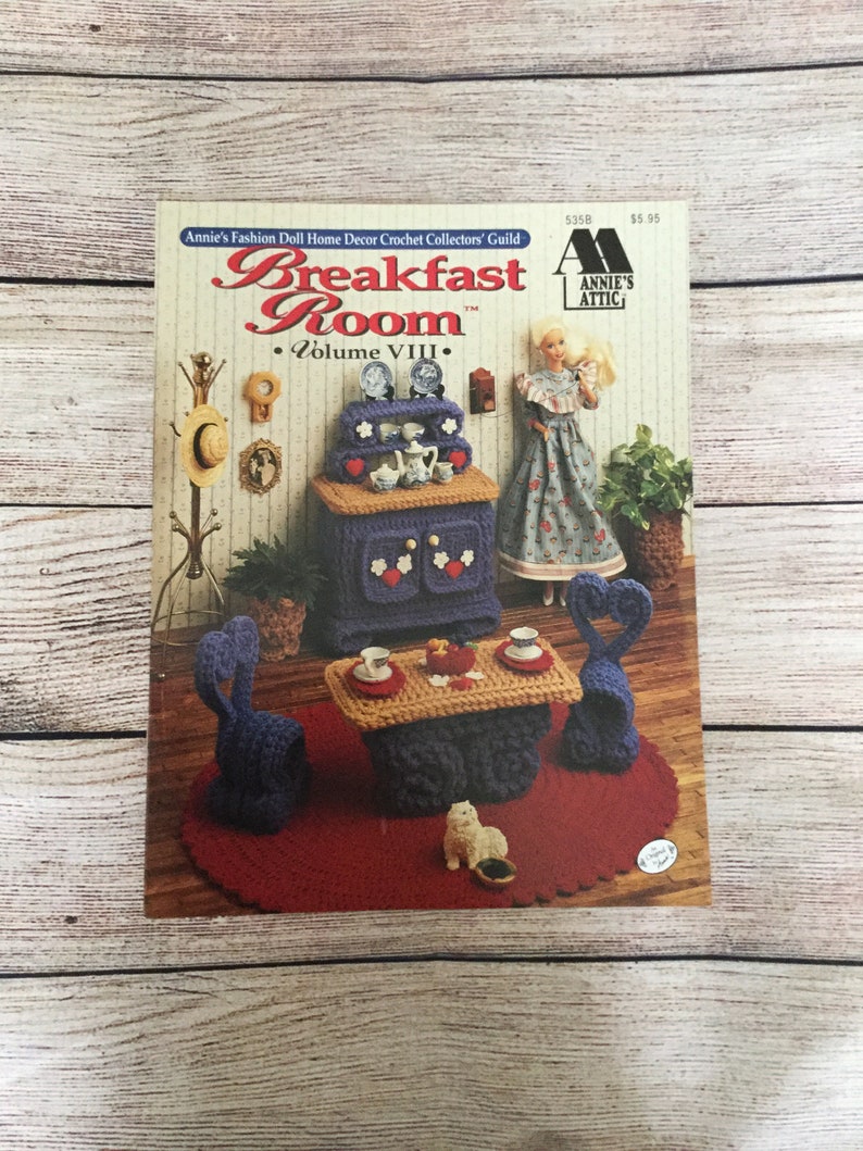 Crochet Fashion Doll Furnature, Breakfast Room Volume VIII, Annie's Attic Booklet 535B, Crochet Instruction Booklet, Vintage Pattern Only imagem 1