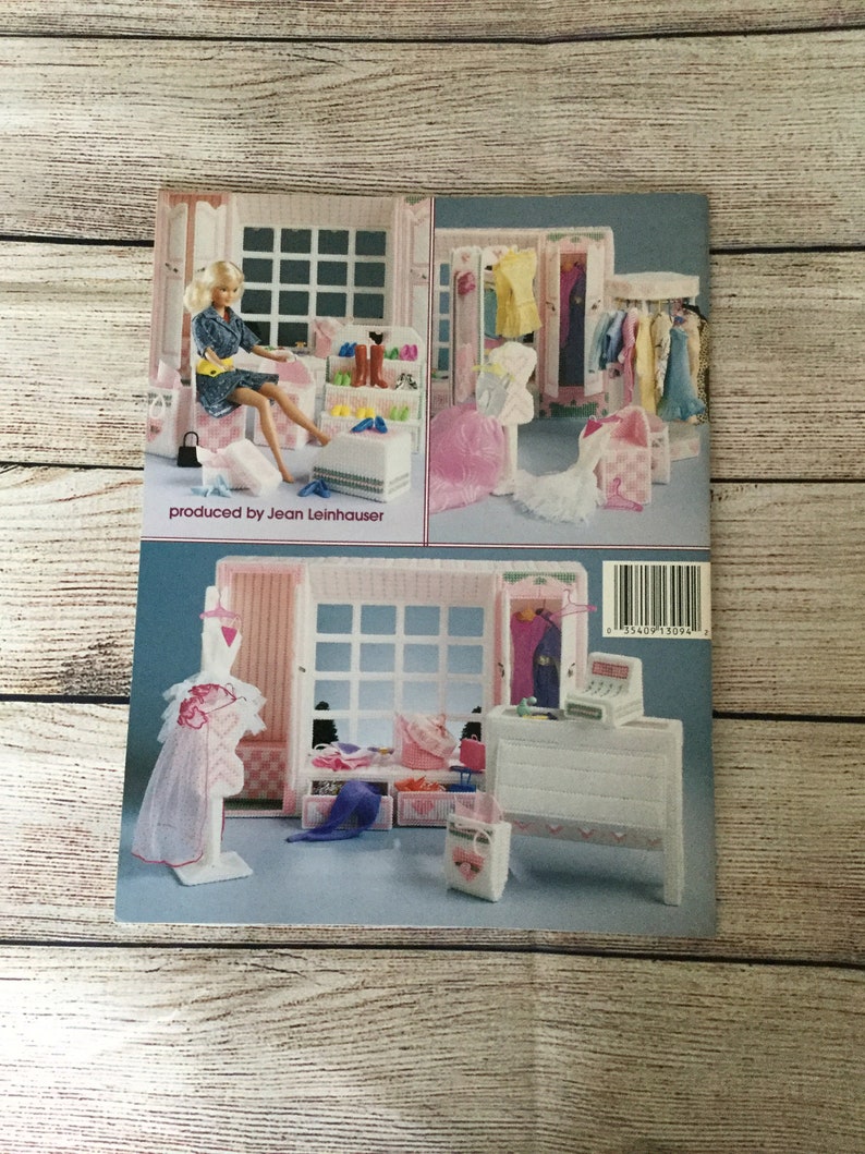 Booklet 3094 Plastic Canvas Fashion Doll Boutique Shoppe American School or Needlework Vintage 1991