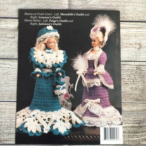 Victorian Fashion Dolls, Annies Attic Booklet 87V26, Crochet Fashion Doll Dresses, Doll Gown, Crochet, Elegant Crochet Doll Patterns Booklet image 2