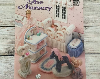 Annies Attic, The Nursery 538B, Fashion Doll Home Decor Crochet Collector's Guild, Vintage 1994, Crochet Fashion Doll Furnature, Baby's Room