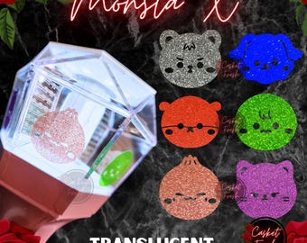 Monsta X lightstick decals, Monmungchi, sticker, Monbebe, Shownu, Minhyuk, Kihyun, Hyungwon, Joohoney, Changkyun, I.M, kpop accessory