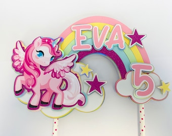 decorazione per torta unicorno decorazione per compleanno pony topper per torta arcobaleno bomboniere per festa unicorno decorazione per compleanno arcobaleno per bambina