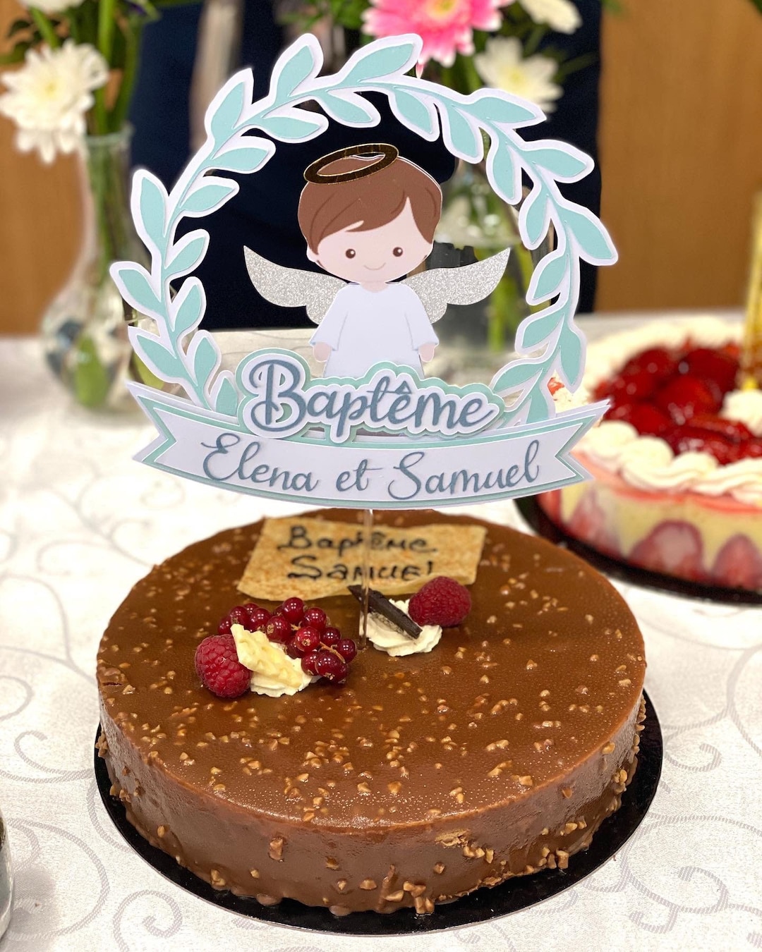 Baptism Cake Topper, Baptism Cake Topper, Boy or Girl Baptism Table