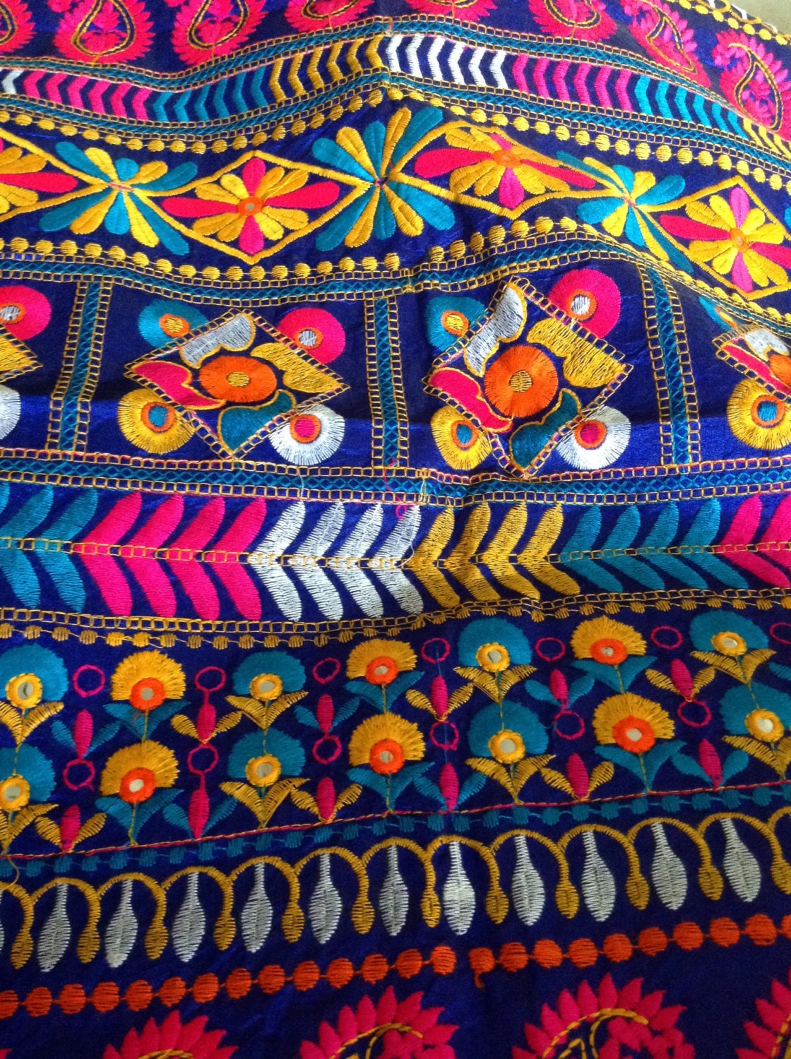 Kutch embroidery Fabric indian embroidered Fabric boho Etsy
