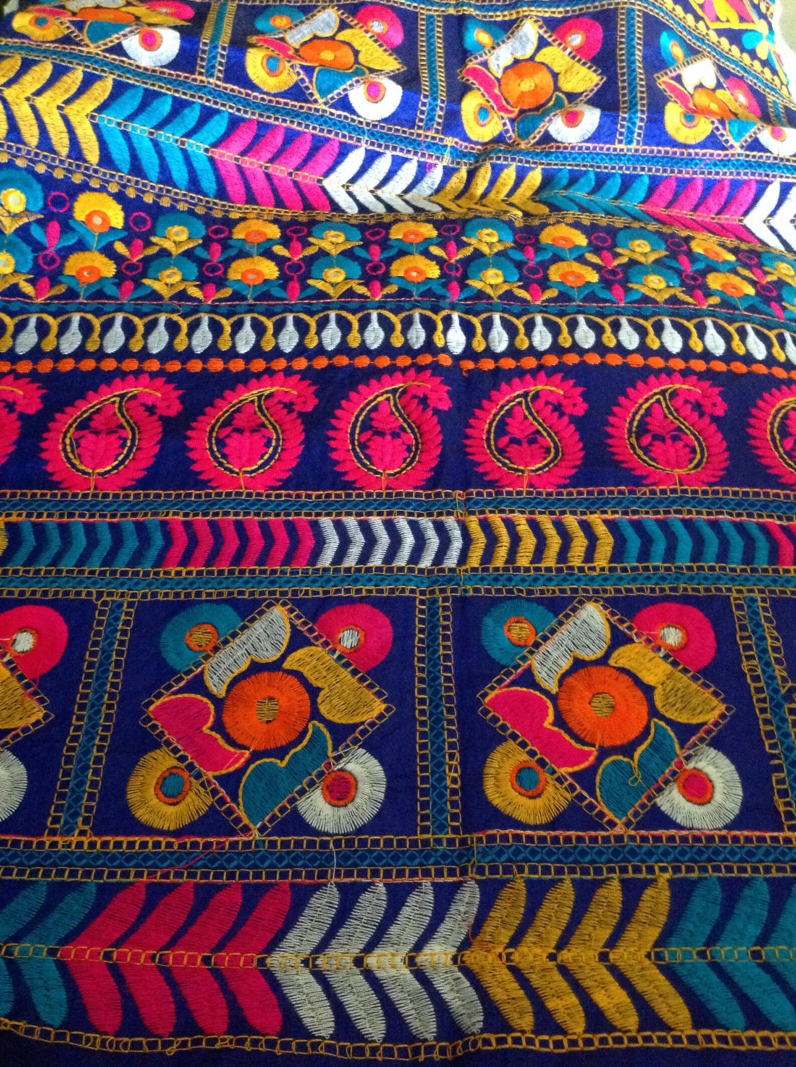 Kutch embroidery Fabric indian embroidered Fabric boho Etsy