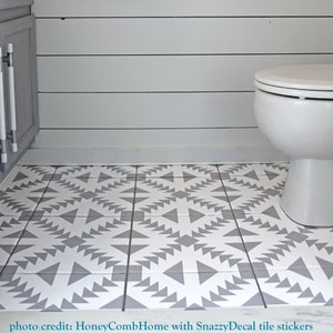 Tile Stickers Vinyl Decal WATERPROOF REMOVABLE for kitchen bath wall floor or stair: W010G gray