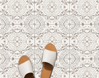 Tile Sticker Kitchen, bath, floor, wall Waterproof & Removable Peel n Stick: A72T Taupe Gray Distress