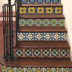 15steps Stair Riser Vinyl Strips Removable Sticker Peel & Stick : Spanish Mexican TR002-A