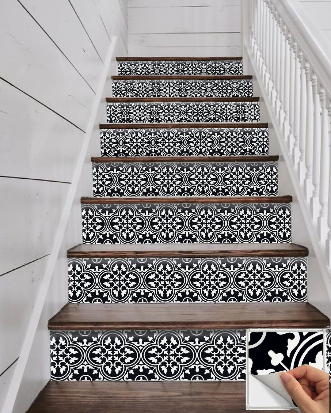 Stair Riser Vinyl Strips 15 Steps Removable Sticker Peel & Stick: M027 ...
